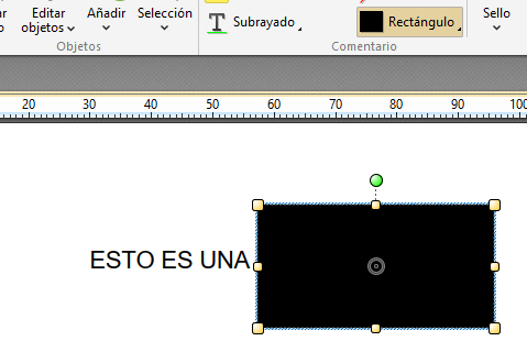Caja negra de ocultación visual sobre el texto